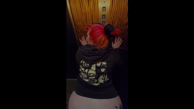 Caught my cheating goth neighbour in the elevator